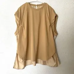 Samansa Mos2 blue異素材切替ブラウス フリー サマモス イエロー