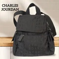 美品✨【CHARLES JOURDAN】黒 ミニリュック ロゴ入 軽量のサムネイル