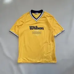 90's Wilson 半袖VネックTシャツ　イエロー　L メッシュ　シングルのサムネイル