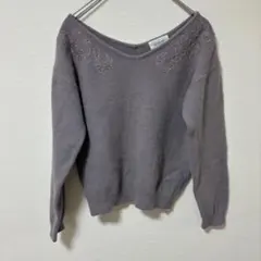 JILLSTUART スカートセットアップ　ニット　ウーフ混　パープル　FR