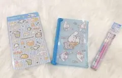 【新品】サンリオ シナモロール 文具3点セット（シール　ポーチ 鉛筆3本）