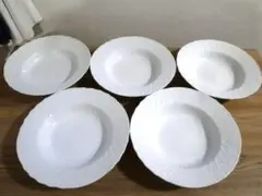リチャードジノリ ベッキオホワイト 23.5㎝ スーププレート、4枚 VECCHIO GINORI ジノリ1735／リチャード ジノリ ベッキオホワイト