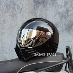 グース仕様】ジェットヘルメット シルバー マスク＆シールド付 マッド