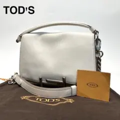 p24【極美品】保存袋付　トッズ　ダブルT チェーン　2way ショルダーバッグ