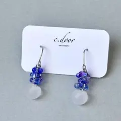 NO.1243 チェコビーズと鈴丸ビーズイヤリング/ピアス