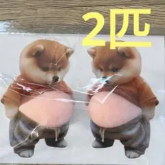 お腹ぷにぷにシール 柴犬 おなかぷくぷくシール 3Dシール 2匹