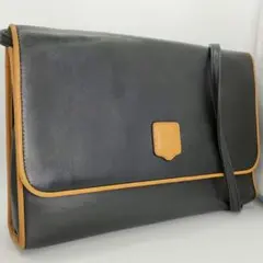 Celine ショルダーバッグ トリオンフ ロゴ レザー ブラック ブラウン