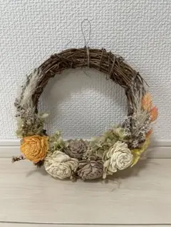 ナチュラル　ドライフラワー　リース