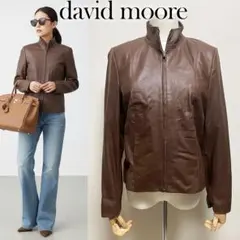 David moore ユーロレザー スタンドカラーライダース レザージャケット