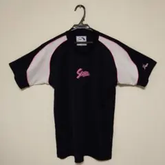 久保田スラッガーTシャツ　サイズ;L 　カラー;ネイビー/ピンクのサムネイル