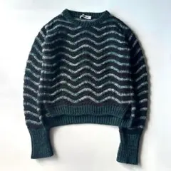 JIL SANDER ジルサンダー カシミヤ モヘヤ ウェーブ ボーダーニットのサムネイル