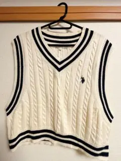 U.S. POLO ASSN. ケーブル編みニットベスト