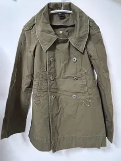 【ワケあり品】DIESEL ダブルブレスト ミリタリー ジャケット カーキ XS