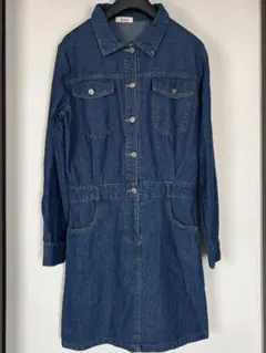 デニム ボタンアップ ワンピース