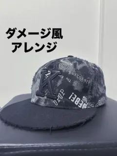 ダメージ加工 キャップ 帽子 黒 メンズ レディース Y2K