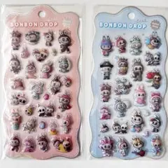 5 ラブブ ボンボンドロップシール2枚セット 3Dシール ぷくぷくシール らぶぶ