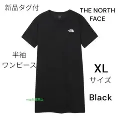 新品タグ付　ノースフェイス 半袖ワンピース　白ロゴ　 【XLサイズ】ブラックのサムネイル