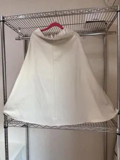 スウェード風アイボリーのフレアスカート