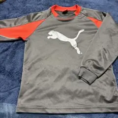 PUMA 長袖カットソー 130 グレー/レッド