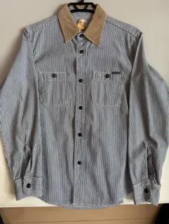 美品　BLUEBLUE ウエスタンシャツ　Mサイズ　ヒッコリー柄　デニム生地