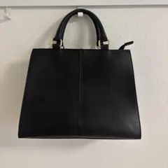 【ビジネス用】黒のトートバッグ 合成皮革　LEPSIM