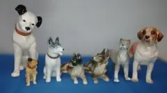 陶器製犬フィギュア7体セット