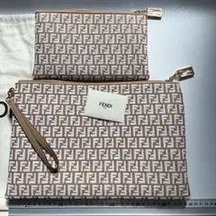 極美品 FENDI フェンディ FF ラージ フラット ポーチ クラッチ