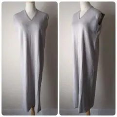 【未使用・タグ付✨️】アンコキーヌ　ラメニットノースリーブワンピース　M　QVC