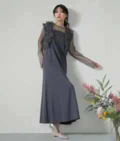 美品✨️Kana チュール ボリューム フリル ベスト シアー トップス ワンピ