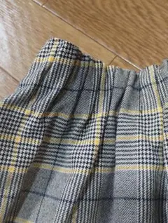 GLOBAL WORK　チェック柄フレアスカート　キュロット型裏地　L