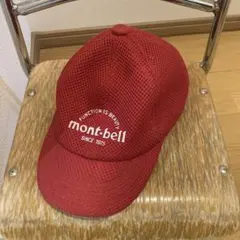 モンベル　mont-bell キッズ　キャップ　メッシュタイプ　赤のサムネイル