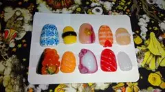 寿司デザイン ミニチュアネイルチップ 10個セット