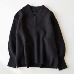 SHIPSシップス　7GウールカシミヤVネックプルオーバー　ニット　ブラウン