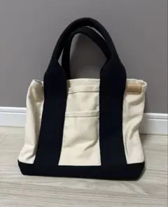 キャンバス トートバッグ ミニトートバッグ ランチバッグ ブラック アイボリー