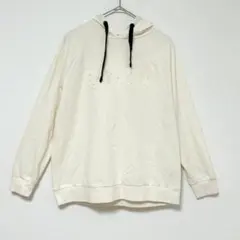 ◆ロキシー　立体ロゴ　パーカー　プルオーバー　綿　カジュアル　アクティブ　白　Мのサムネイル