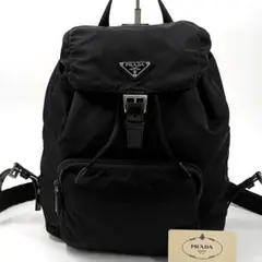 人気✨プラダ リュック テスートナイロン レザー 三角ロゴ ブラック 巾着型