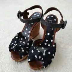 DOLCE&GABBANA　ドルチェ&ガッバーナ ウェッジソールサンダル　ドットのサムネイル