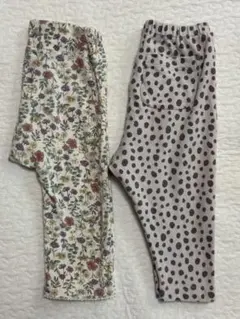 花柄・水玉模様レギンスセット 80cm