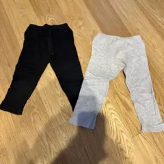 黒とグレーのベビーレギンスセット