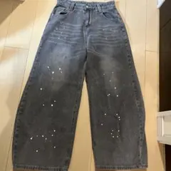 ワイドデニムパンツ グレー