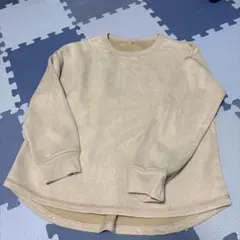 レディース　スウェード調　ベージュ 長袖トップス Mサイズ
