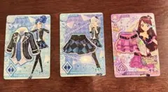 アイカツ アンコール 霧矢あおい 紫吹蘭 ブラックストライプ他 3枚セット