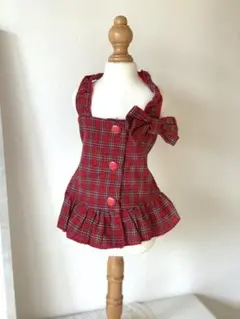 犬服 チェック柄ワンピース