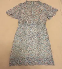 レトロ　青ワンピース