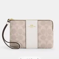 COACH ベージュ ポーチ リストレット