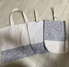 ②レッスンバック上靴入れ3点セット　ハンドメイド　入学入園準備