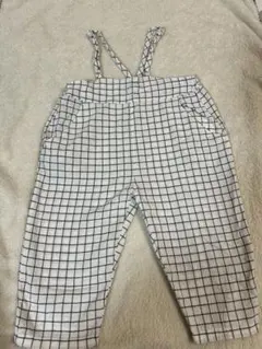 チェック柄オーバーオール