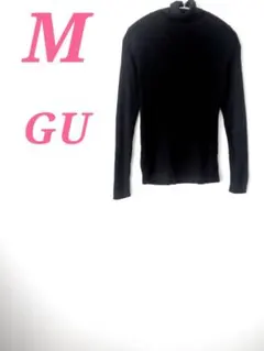 GU ジーユー ブラック 長袖タートルネックセーター M モノトーンコーデ