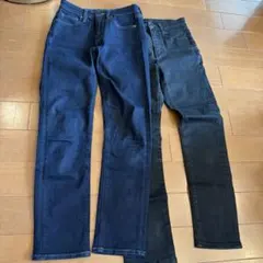 ユニクロ　ジーンズ2本セット　スキニーデニム　23インチ　ブルー　ブラック