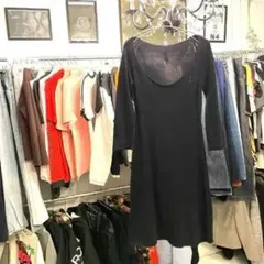 ♯31 BALENCIAGAニットワンピース七分袖イタリア製 Aラインレディースのサムネイル
